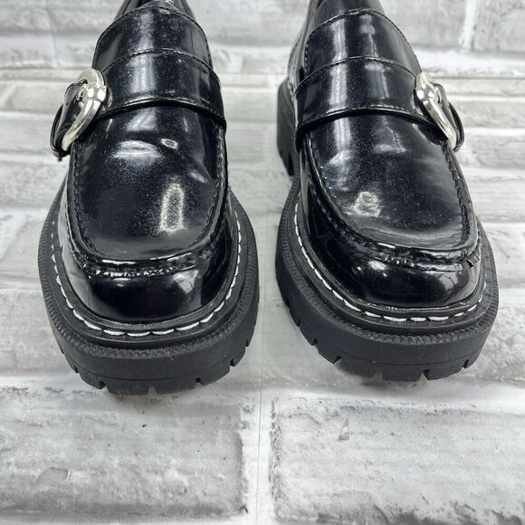 Sam Edelman Black Loafers with Silver Buckle - Picture 6 of 13